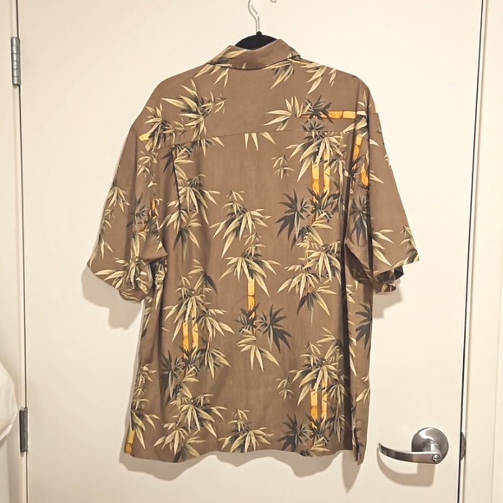 JAMAICA JAXX 'Authentic Island Style' Large tan bamboo palm fronds button EUC - Picture 6 of 10